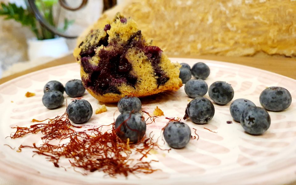 Blueberry, Saffron & Vanilla Cake