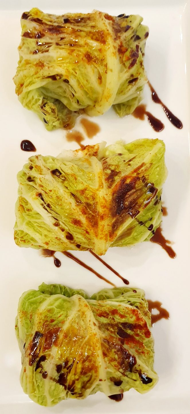 Baked Savoy Cabbage Rolls Stuffed with Minced Meat