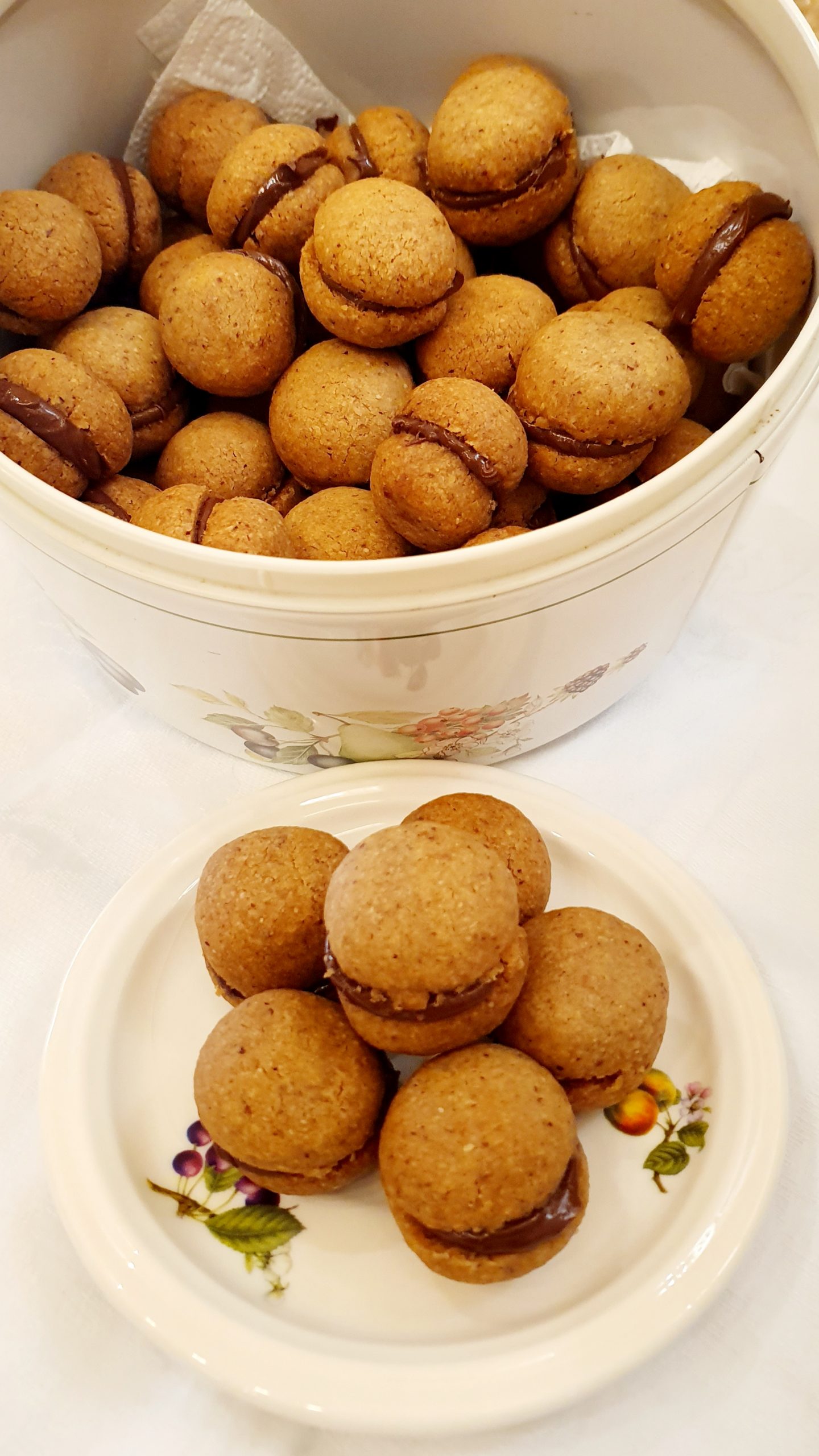 baci di dama or hazelnut and chocolate cookies
