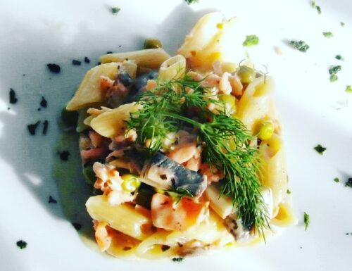 Pennete with Salmon & Mushrooms